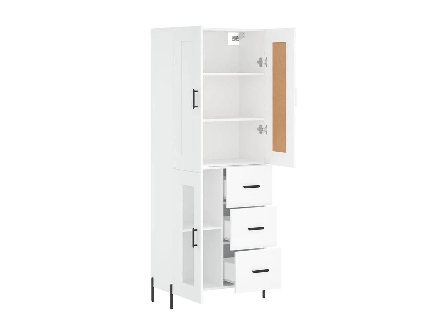 bahut commode armoire bois blanche 69.5 x 34 x 180 cm 02_0032726