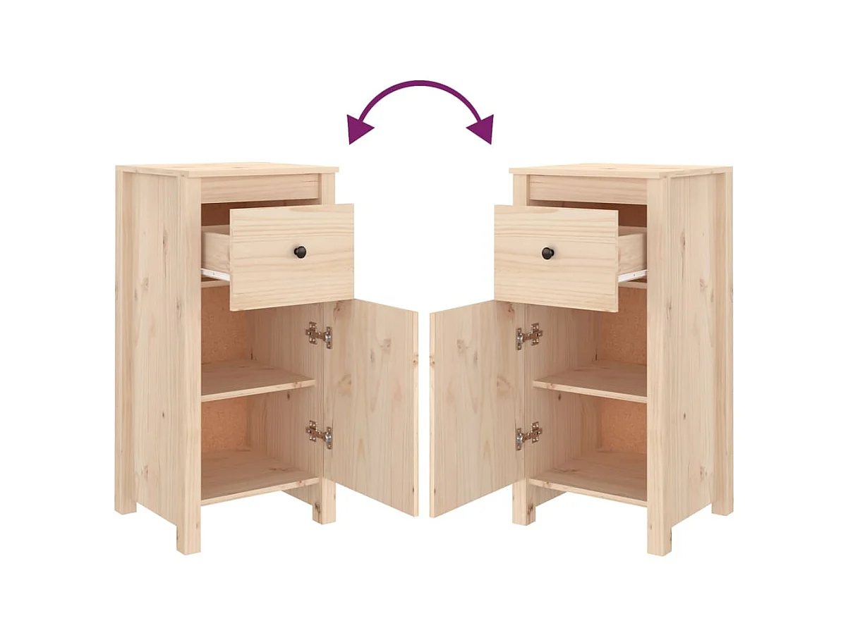 Aparador buffet cómoda mueble almacenaje organizador cocina salón salón 40 x 35 x 80 cm madera maciza de pino marrón 02_0029580