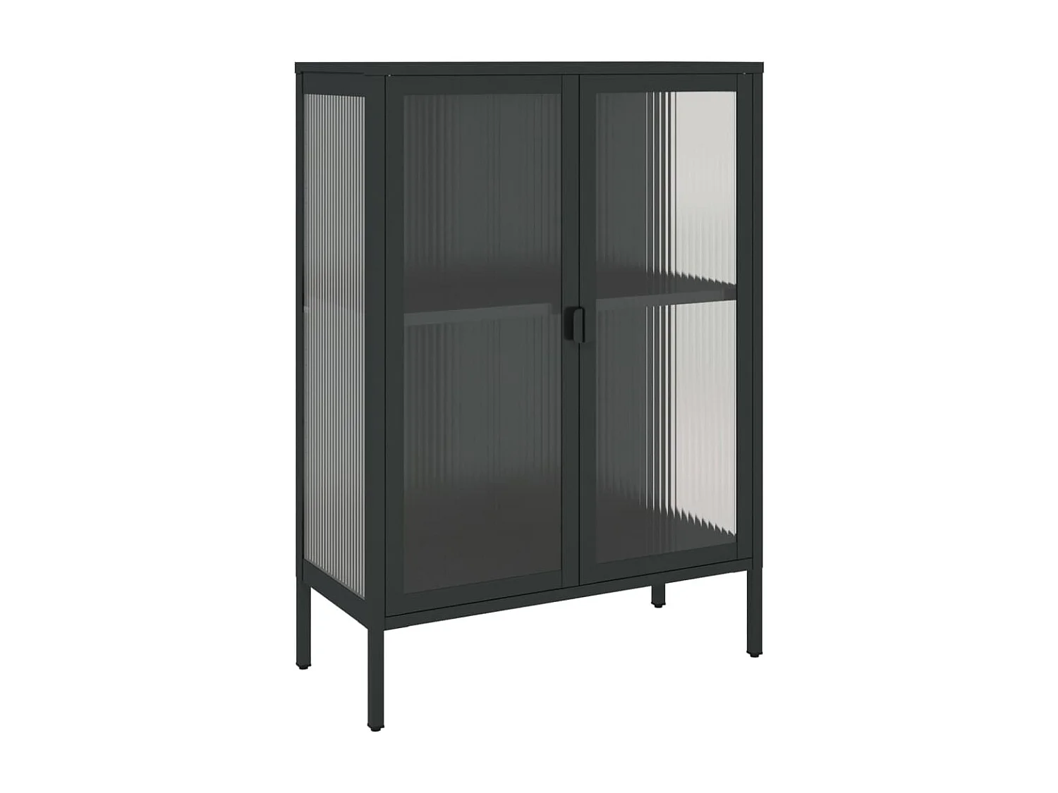 Aparador buffet cómoda armario mueble organizador cocina salón salón 75 x 35 x 105 cm vidrio y acero negro 02_0036121