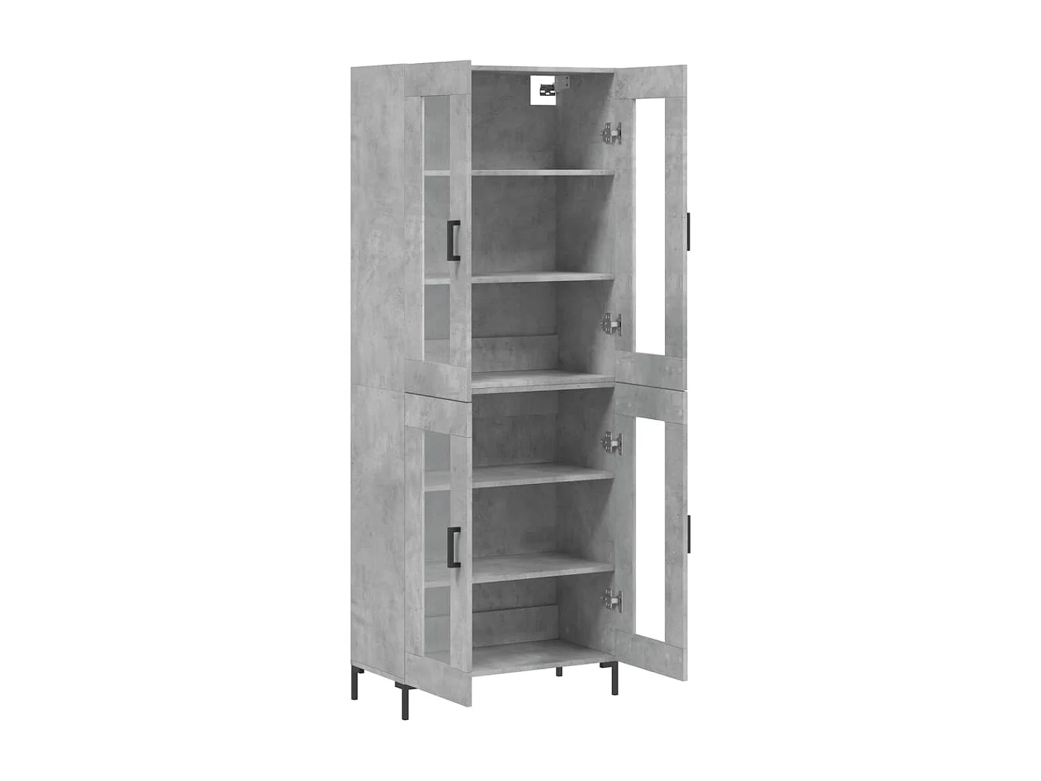 Aparador cômoda armário armário organizador cozinha sala sala alto 69,5 x 34 x 180 cm madeira trabalhada cinza 02_0034525