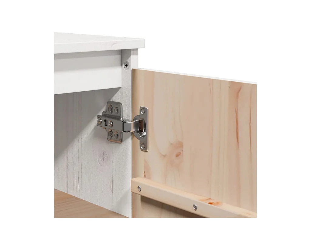 Credenza buffet cassettiera mobile contenitore organizer cucina soggiorno soggiorno 60 x 36 x 84 cm legno di pino massiccio bianco 02_0030375