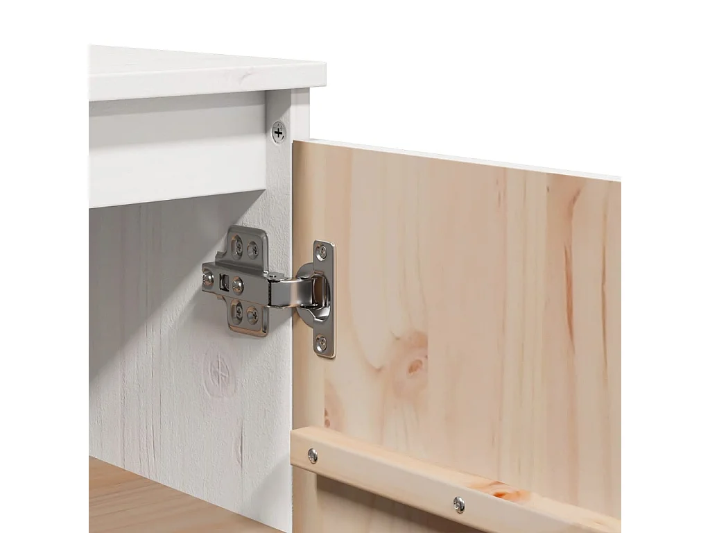 Buffet aparador cômoda armário organizador unidade cozinha sala sala 60 x 36 x 84 cm madeira maciça de pinho branco 02_0030375