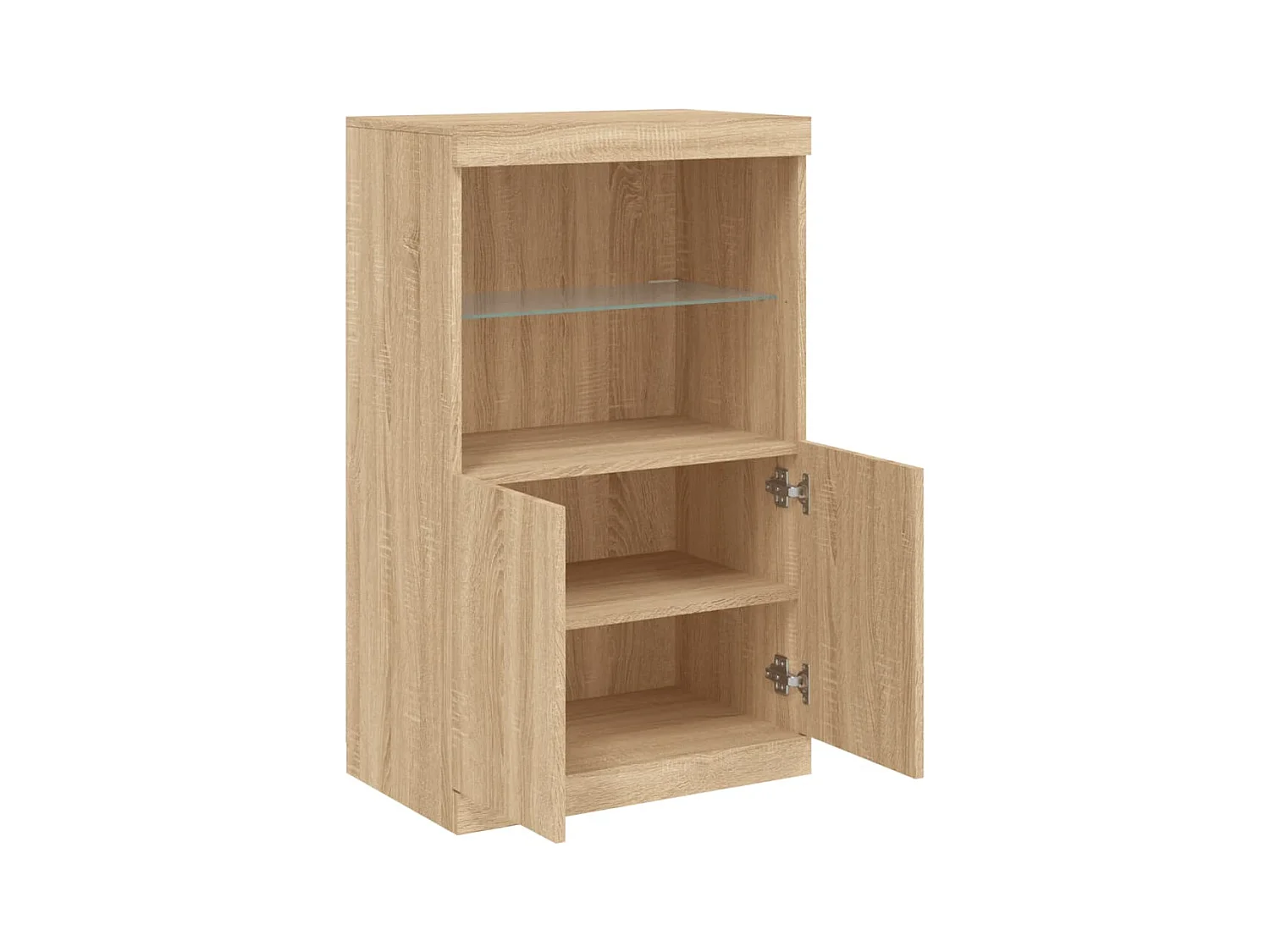 Aparador cómoda mueble almacenaje organizador cocina salón salón con luces LED sonoma 60,5 x 37 x 100 cm marrón 02_0029963