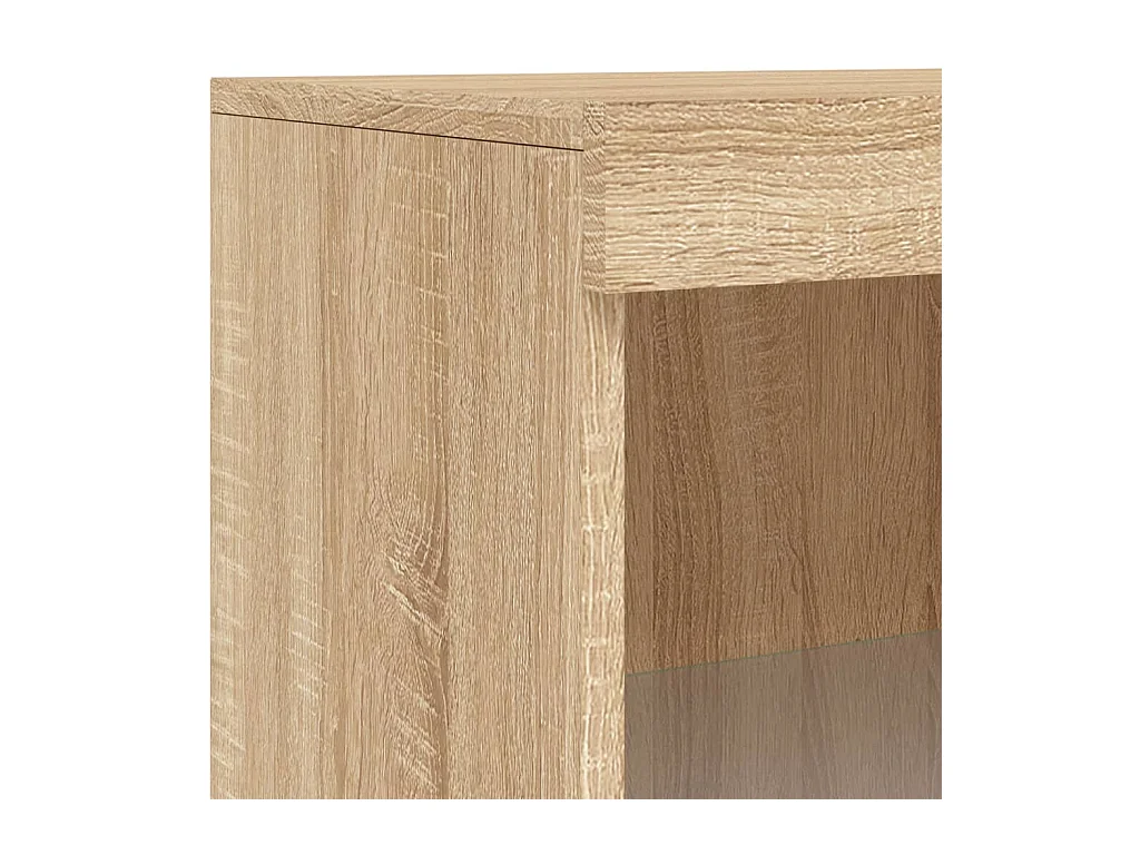 Aparador cómoda mueble almacenaje organizador cocina salón salón con luces LED sonoma 60,5 x 37 x 100 cm marrón 02_0029963