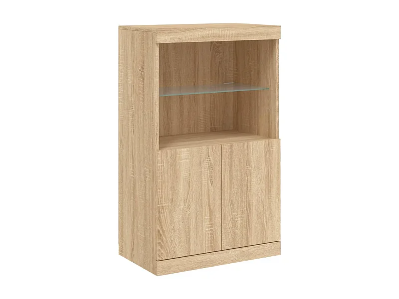 Credenza buffet cassettiera mobile contenitore organizer cucina soggiorno soggiorno con luci a LED Sonoma 60,5 x 37 x 100 cm marrone 02_0029963