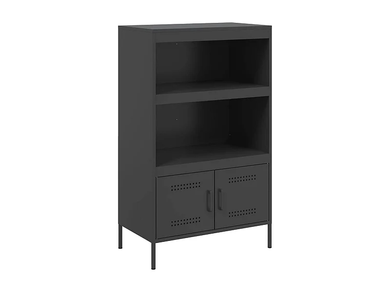 Aparador buffet cómoda armario mueble organizador cocina salón salón alto 68 x 39 x 113 cm acero negro 02_0034964