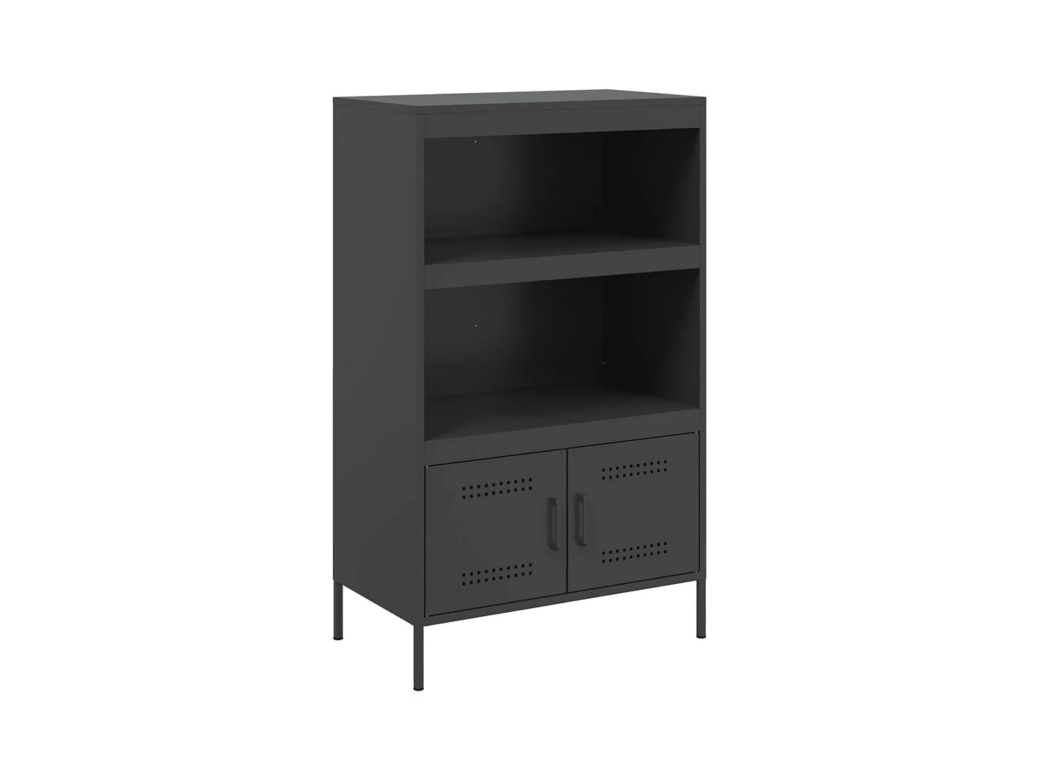 Credenza buffet cassettiera mobile contenitore organizer cucina soggiorno soggiorno alto 68 x 39 x 113 cm acciaio nero 02_0034964