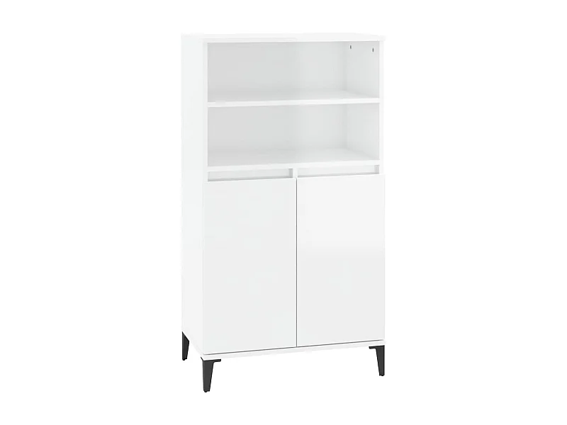 Credenza cassettiera cassettiera mobile contenitore organizer cucina soggiorno soggiorno lucido 60 x 36 x 110 cm derivati ​​del legno bianco 02_0032985