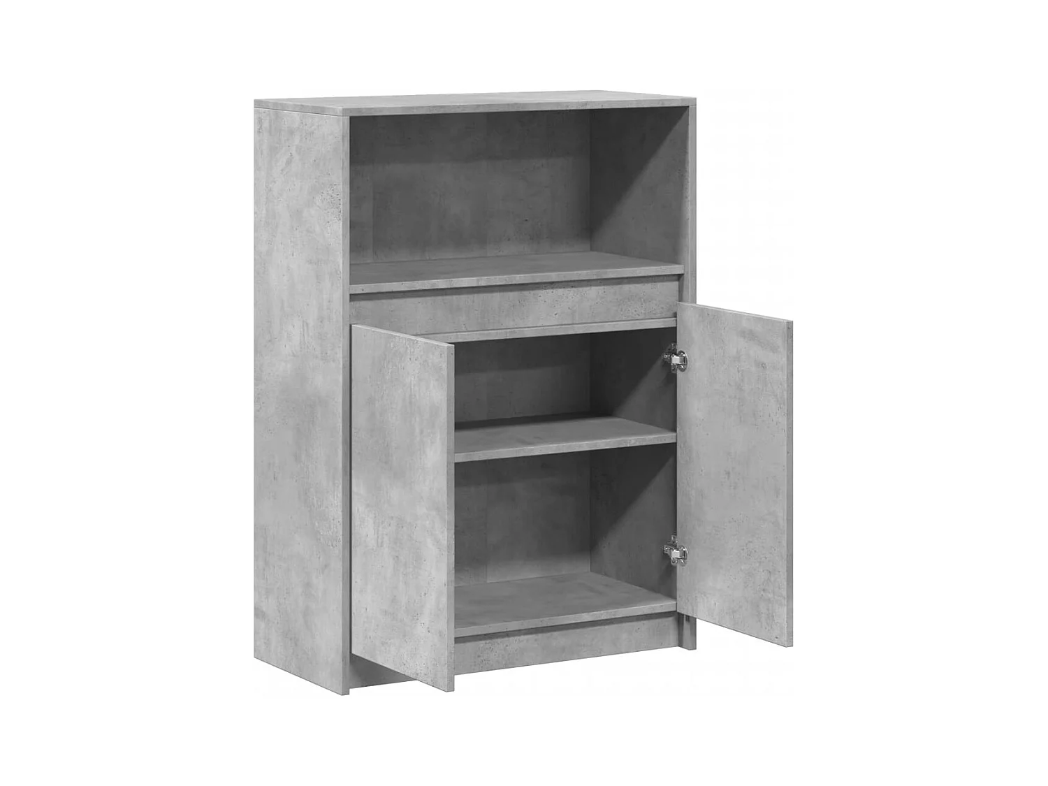 Aparador Aparador Armário Unidade de armazenamento Organizador Cozinha Sala Sala de estar com LED 72 x 34 x 100 cm Madeira projetada Cinza 02_0029805