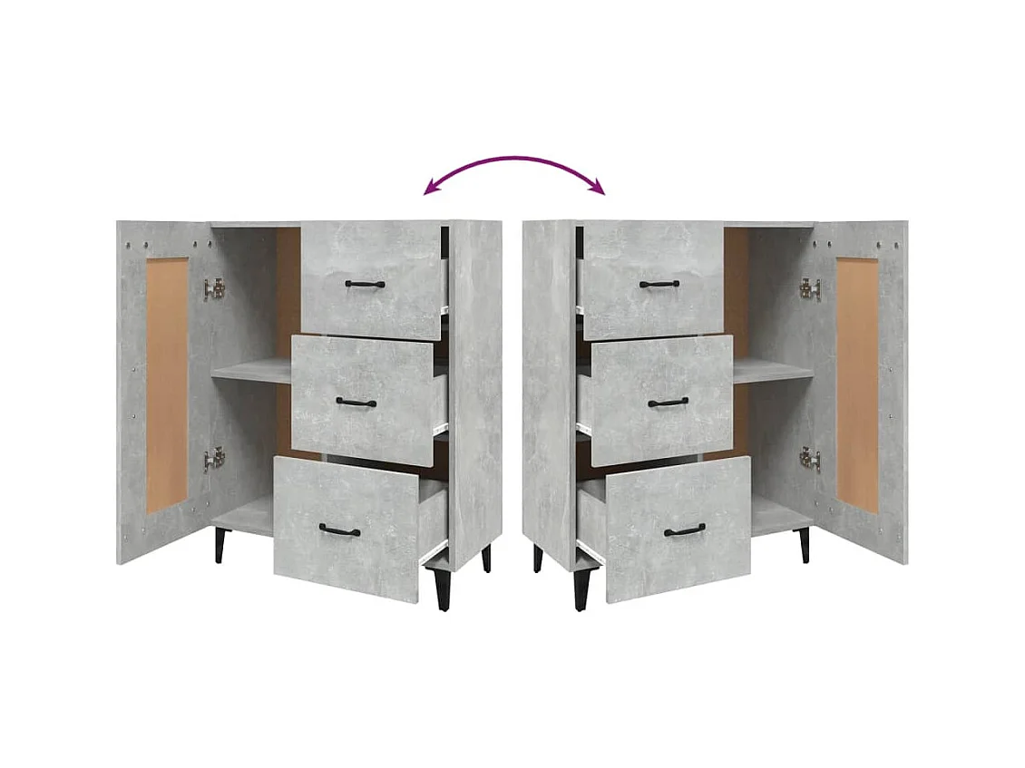 Aparador cômoda armário armário organizador cozinha sala sala 69,5 x 34 x 90 cm madeira trabalhada cinza 02_0032065