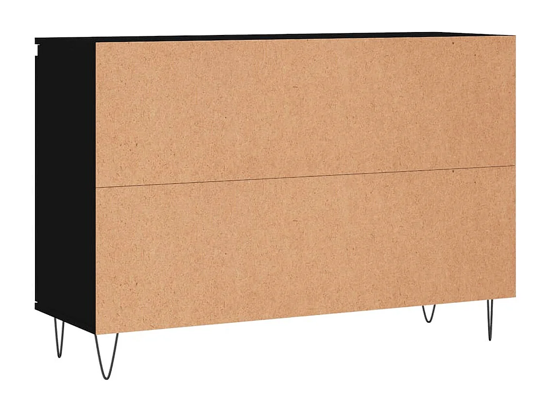 Aparador buffet cómoda armario unidad de almacenamiento organizador cocina salón salón 104 x 35 x 70 cm madera contrachapada negra 02_0035828