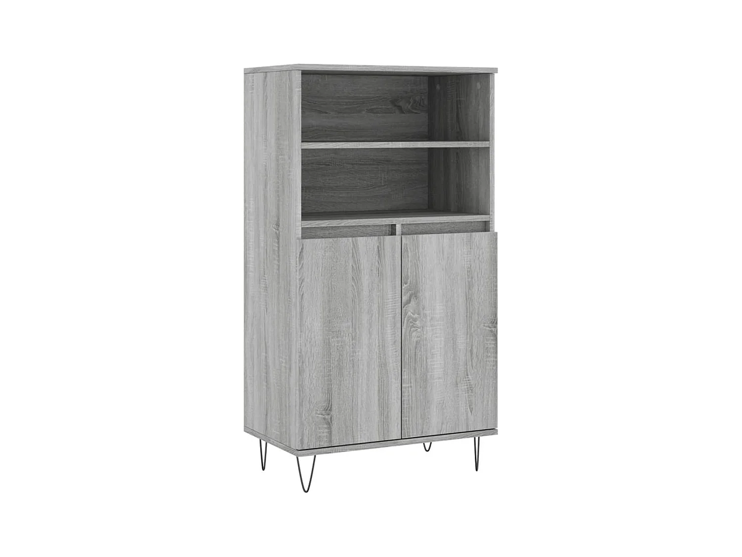 Credenza cassettiera cassettiera mobile contenitore organizer cucina soggiorno soggiorno alto Sonoma 60 x 36 x 110 cm derivati ​​del legno grigio 02_0035382