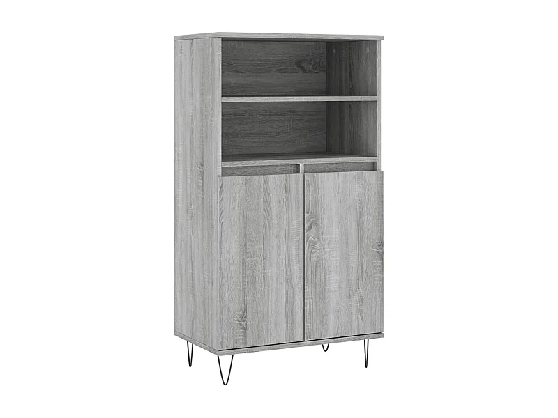 Aparador cômoda armário armário organizador cozinha sala sala alta Sonoma 60 x 36 x 110 cm madeira trabalhada cinza 02_0035382