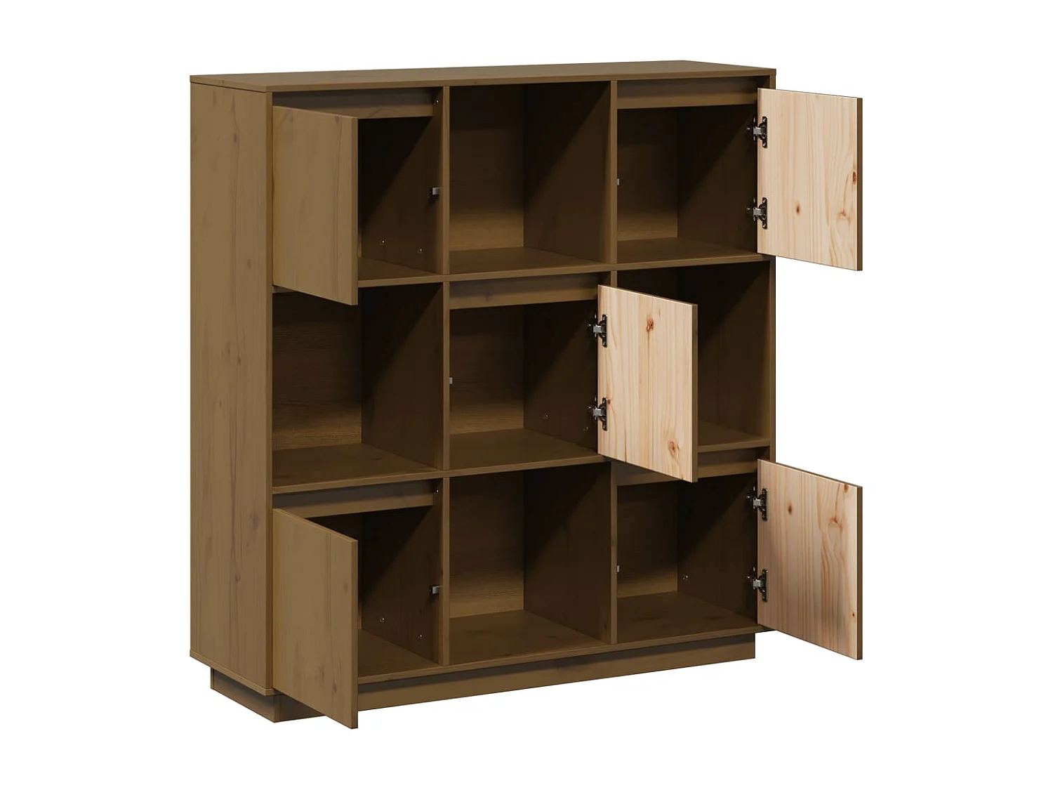 Credenza buffet cassettiera mobile contenitore organizer cucina soggiorno soggiorno 110,5 x 35 x 117 cm legno di pino massiccio marrone 02_0035733