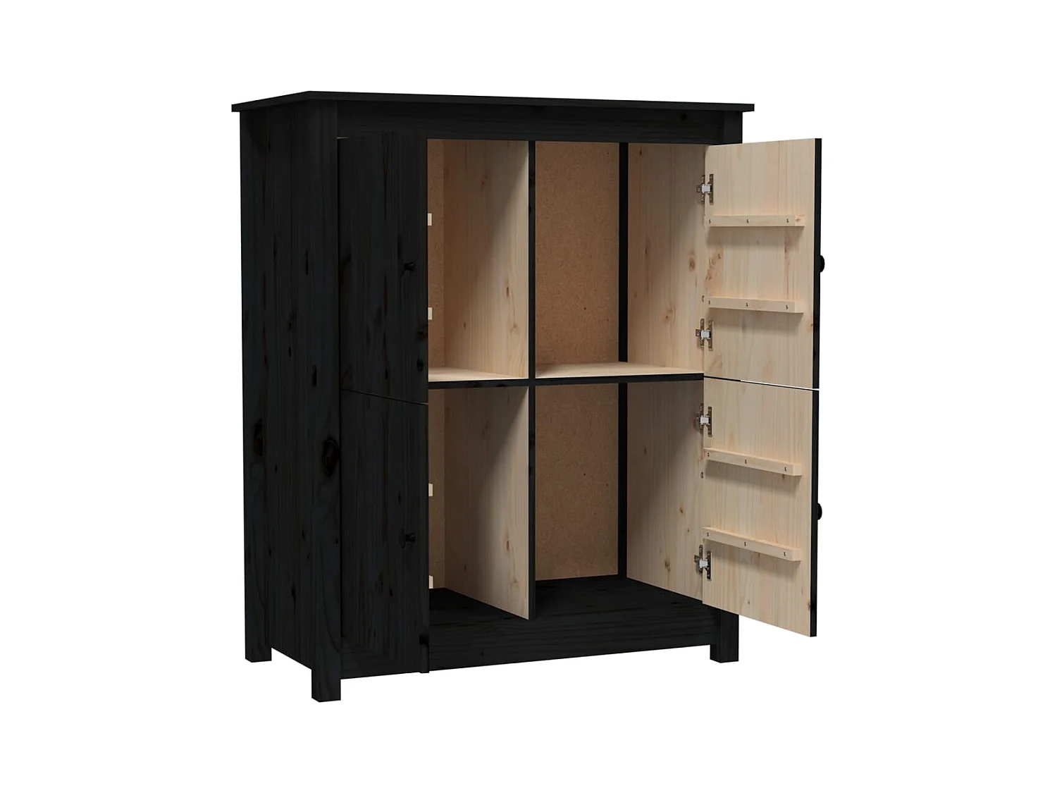 Aparador buffet cómoda armario mueble organizador cocina salón salón 83 x 41,5 x 100 cm madera maciza de pino negro 02_0036141