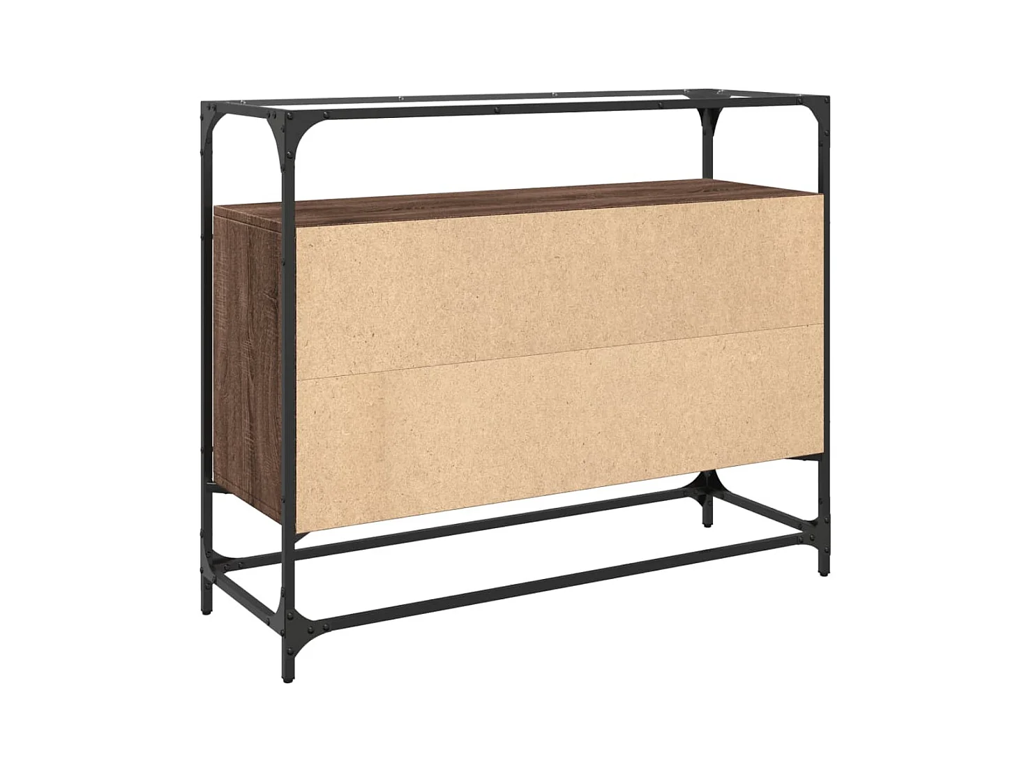 Credenza credenza cassettiera mobile contenitore organizer cucina soggiorno soggiorno con piano in vetro MDF marrone 02_0029765