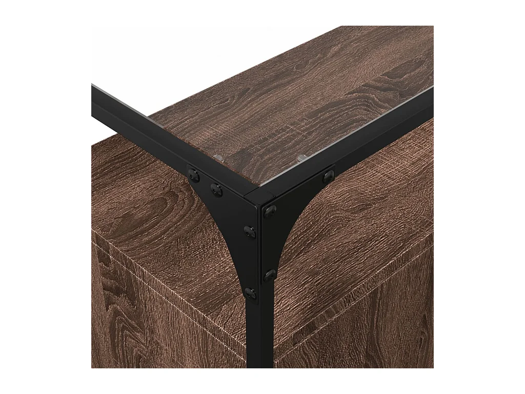 Credenza credenza cassettiera mobile contenitore organizer cucina soggiorno soggiorno con piano in vetro MDF marrone 02_0029765