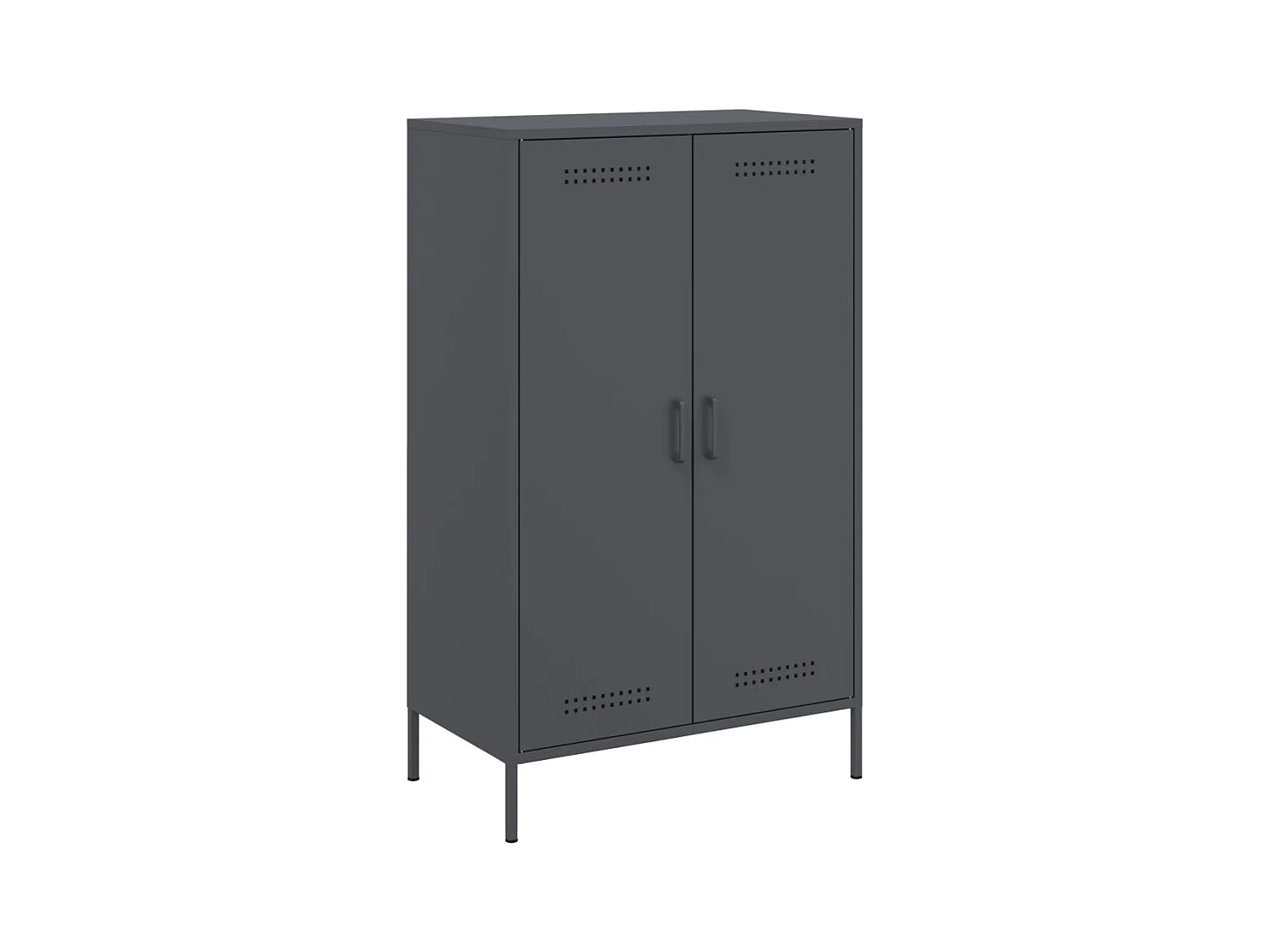 Credenza buffet cassettiera mobile contenitore organizer cucina soggiorno soggiorno alto 68 x 39 x 113 cm acciaio antracite 02_0032213