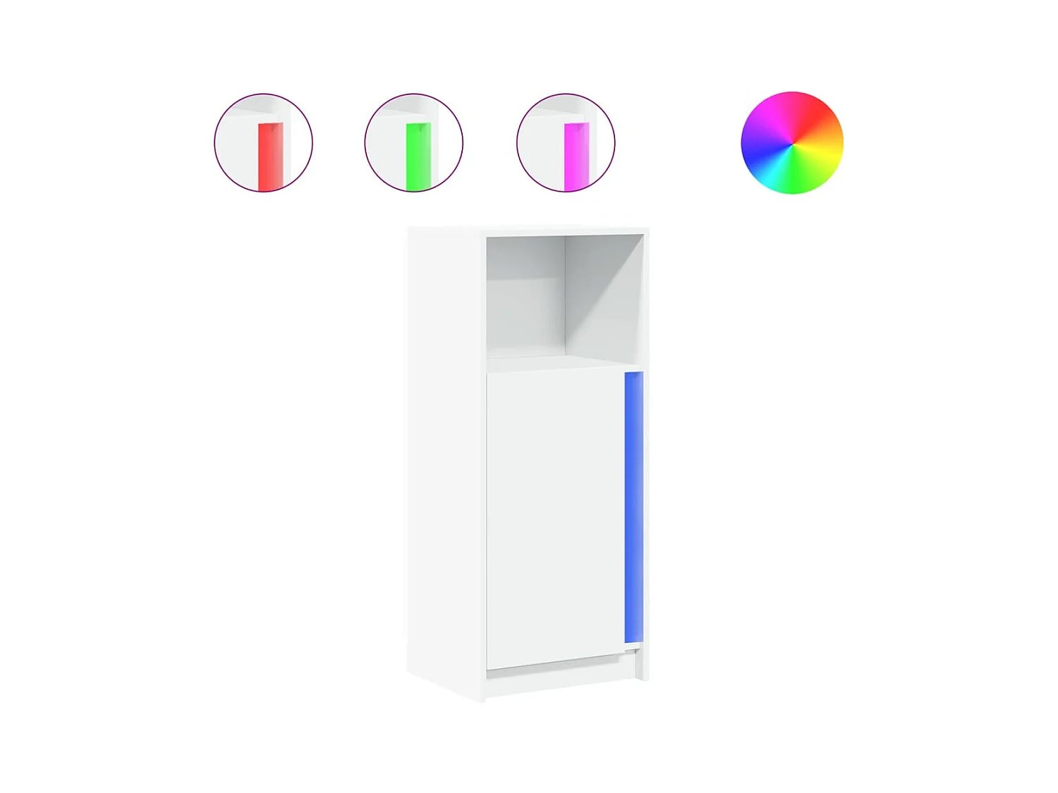 Credenza cassettiera cassettiera mobile contenitore organizer cucina soggiorno soggiorno con LED 42,5 x 34 x 100 cm derivati ​​del legno bianco 02_0029771