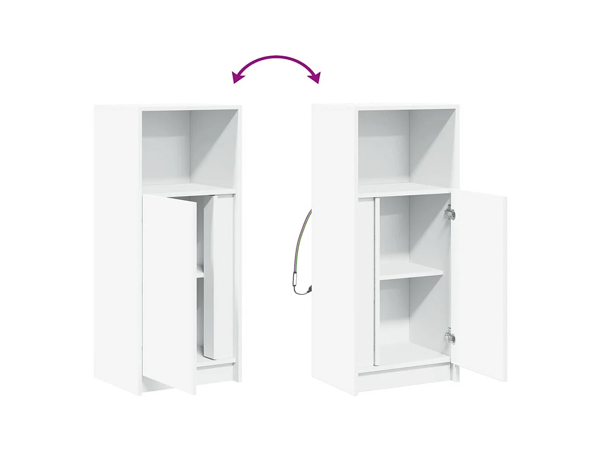 Credenza cassettiera cassettiera mobile contenitore organizer cucina soggiorno soggiorno con LED 42,5 x 34 x 100 cm derivati ​​del legno bianco 02_0029771