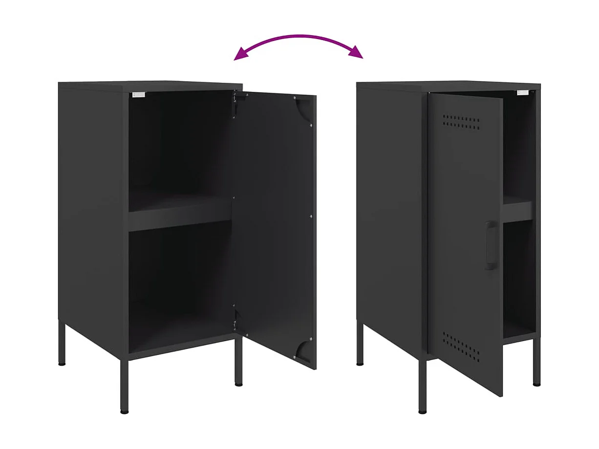 Buffet aparador cômoda armário unidade de armazenamento organizador cozinha sala de estar 36 x 39 x 79 cm aço preto 02_0035922