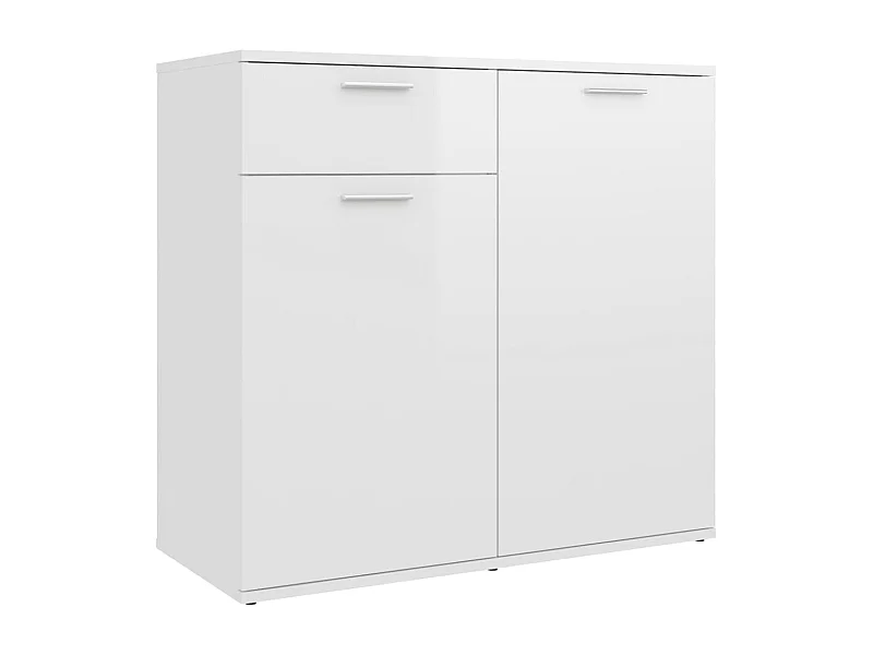 Buffet aparador cômoda armário unidade de armazenamento organizador cozinha sala brilhante 80 x 36 x 75 cm madeira trabalhada branco 02_0030774