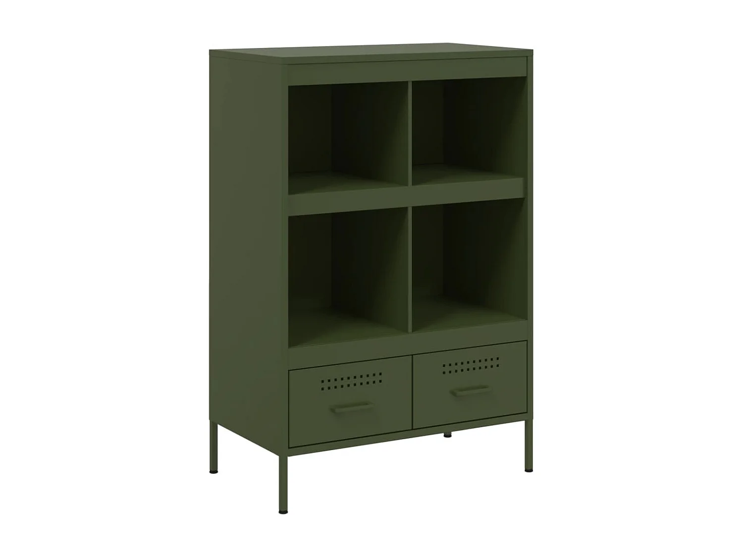 Aparador buffet cómoda armario mueble organizador cocina salón salón alto oliva 68 x 39 x 101,5 cm acero verde 02_0035648