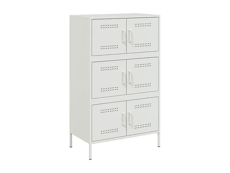 Aparador cômoda armário armário organizador cozinha sala sala alto 68 x 39 x 113 cm aço branco 02_0032489