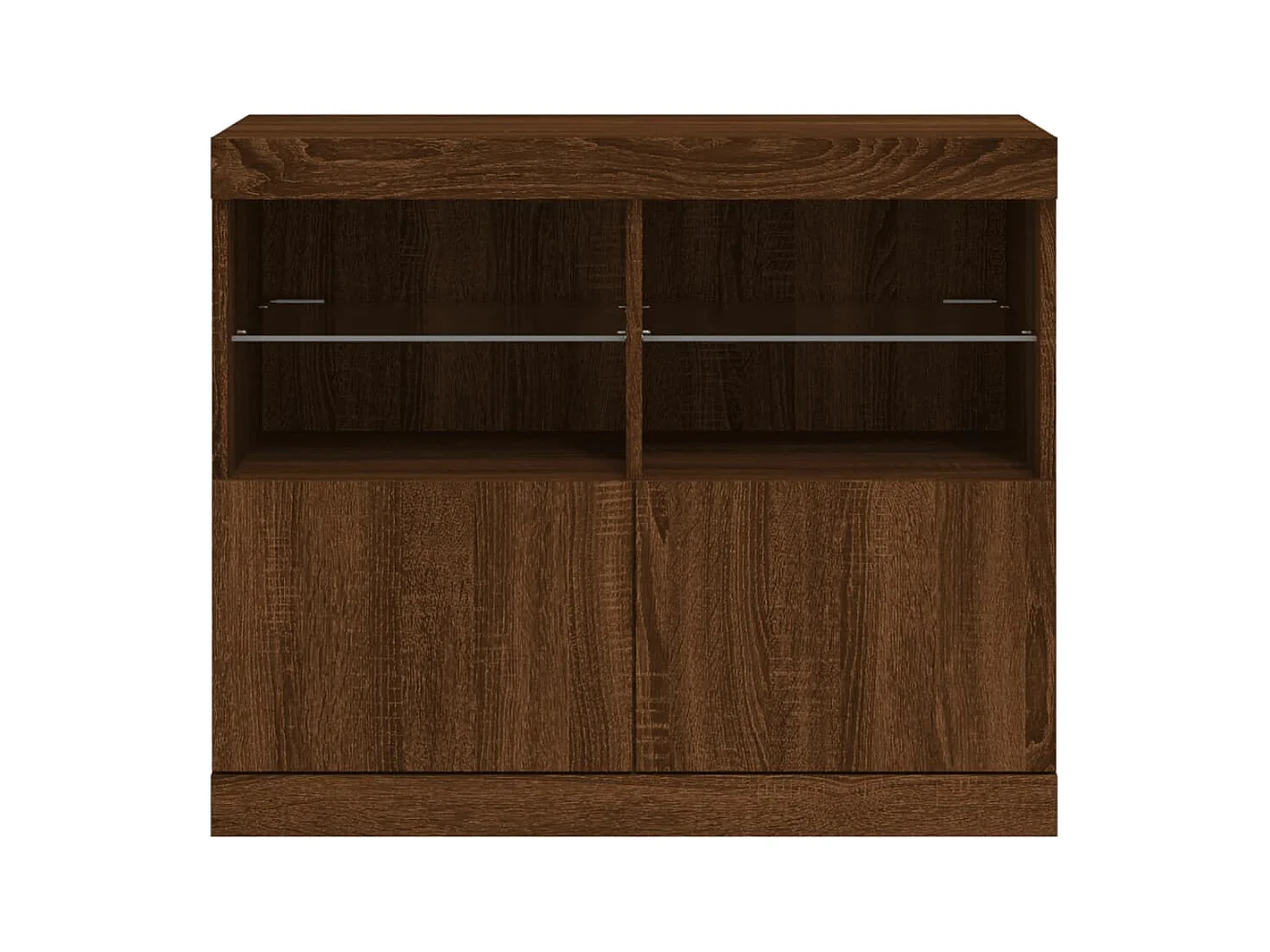 Aparador buffet cómoda armario mueble organizador cocina salón salón con luces LED 81 x 37 x 67 cm marrón 02_0029934