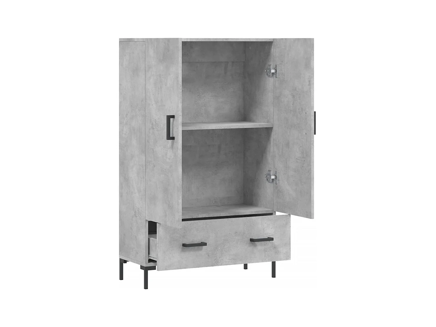 Credenza buffet cassettiera mobile contenitore organizer cucina soggiorno soggiorno alto 69,5 x 31 x 115 cm derivati ​​del legno grigio 02_0034483