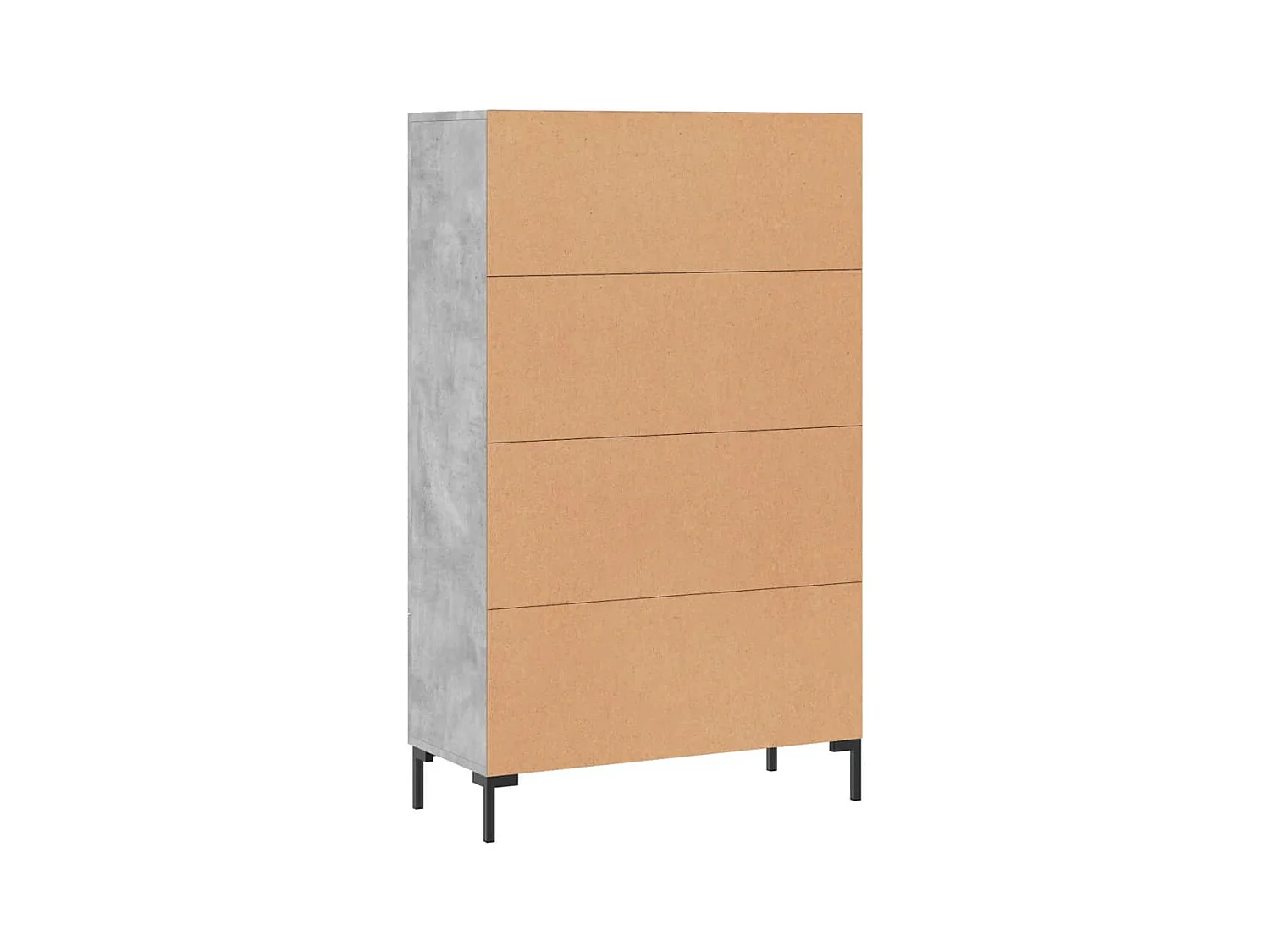 Credenza buffet cassettiera mobile contenitore organizer cucina soggiorno soggiorno alto 69,5 x 31 x 115 cm derivati ​​del legno grigio 02_0034483