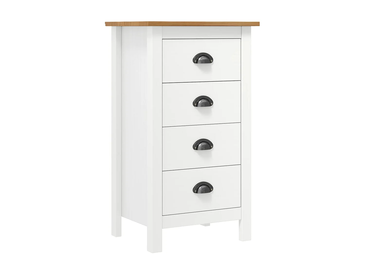 Aparador cômoda armário unidade de armazenamento organizador cozinha sala lounge Hill 46 x 35 x 80 cm madeira maciça de pinho branco 02_0035669