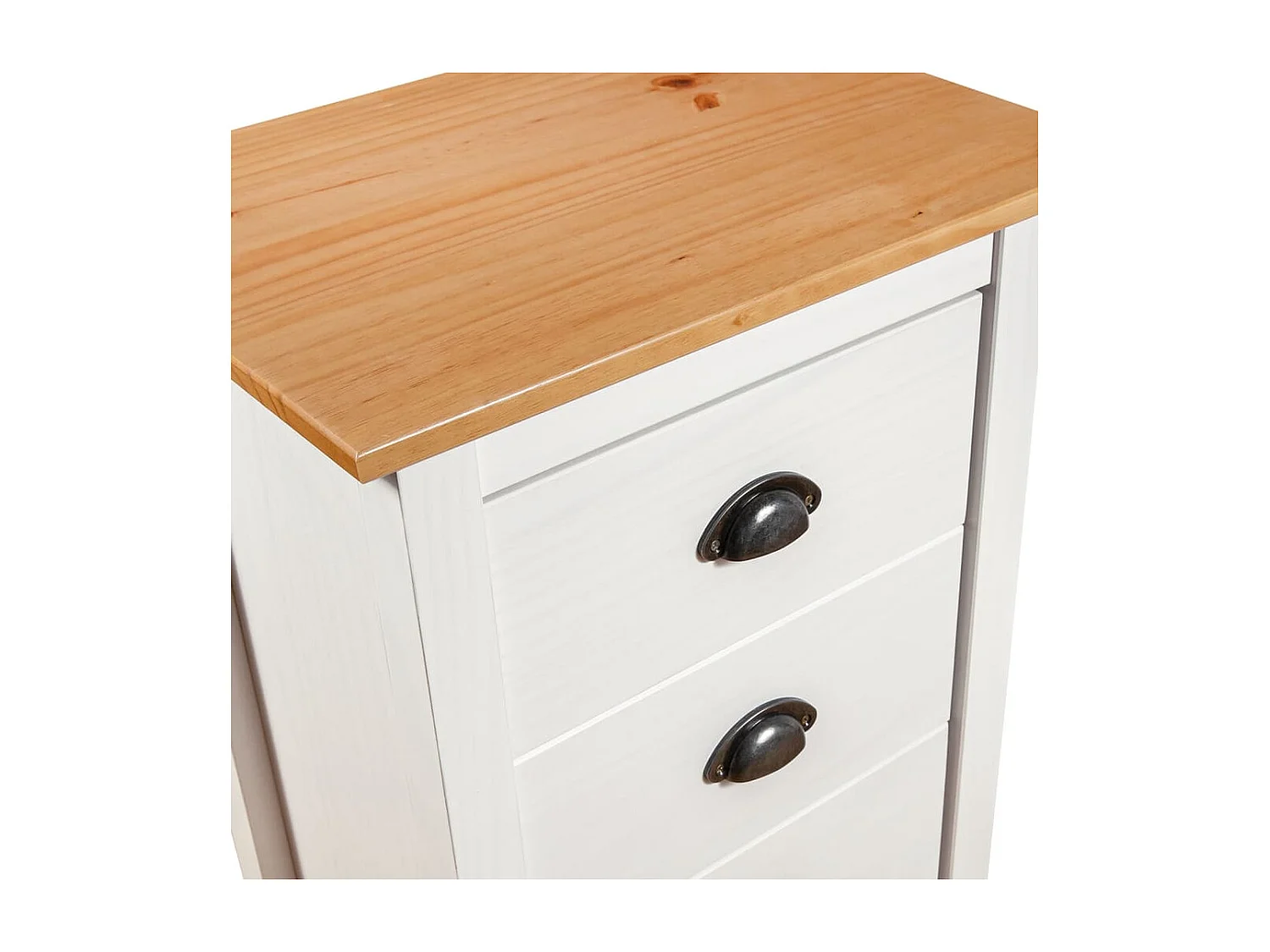 Aparador cômoda armário unidade de armazenamento organizador cozinha sala lounge Hill 46 x 35 x 80 cm madeira maciça de pinho branco 02_0035669