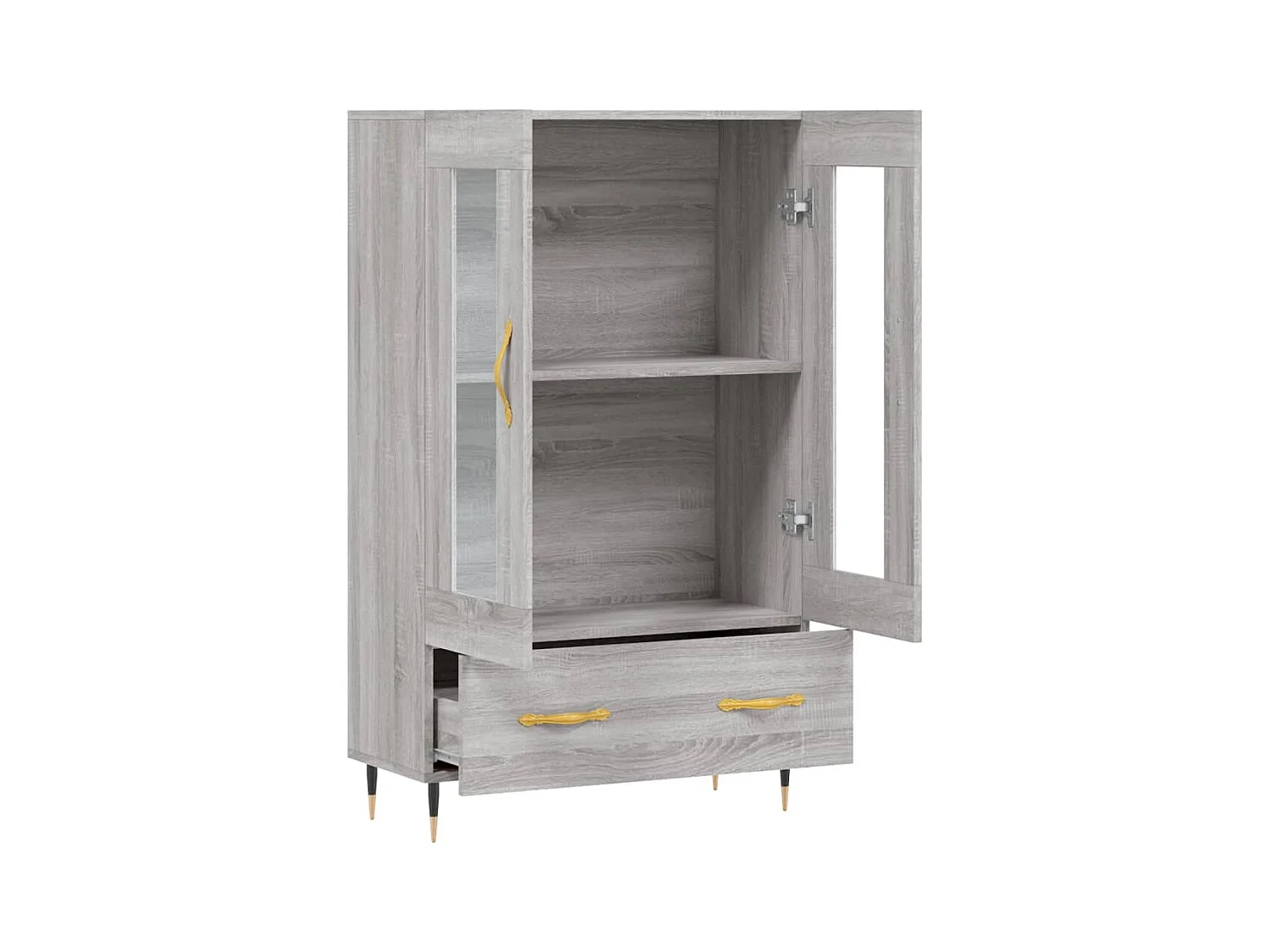 Credenza cassettiera cassettiera mobile contenitore organizer cucina soggiorno soggiorno alto Sonoma 69,5 x 31 x 115 cm pannelli compositi grigio 02_0035406