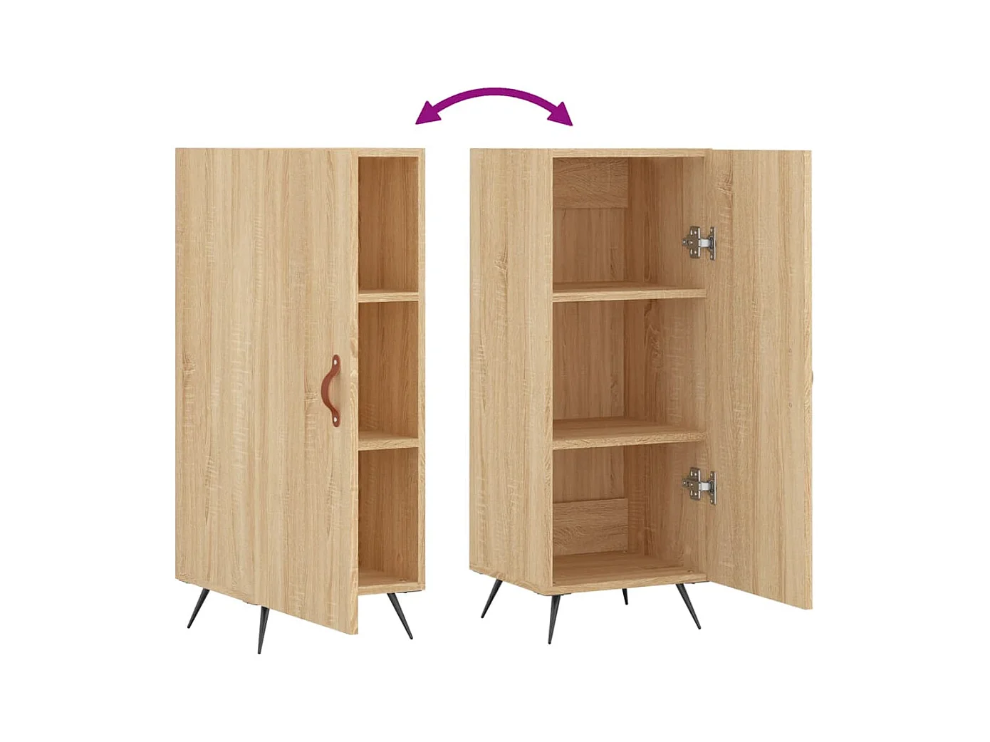 Aparador cômoda armário armário organizador cozinha sala sala Sonoma 34,5 x 34 x 90 cm madeira trabalhada marrom 02_0031536