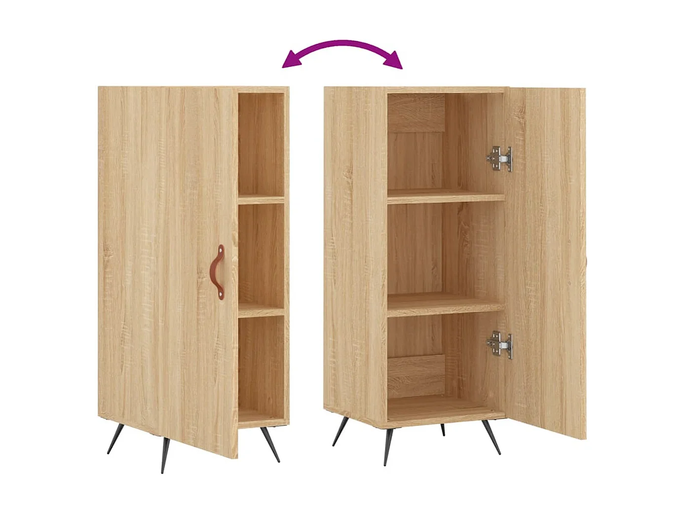 Aparador cômoda armário armário organizador cozinha sala sala Sonoma 34,5 x 34 x 90 cm madeira trabalhada marrom 02_0031536