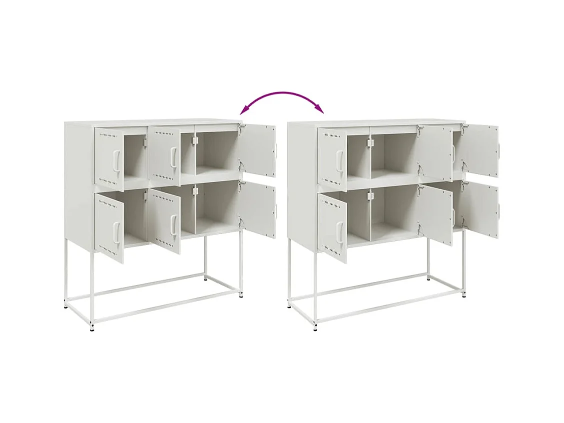 Aparador cómoda cómoda armario mueble organizador cocina salón salón 100,5 x 39 x 107 cm acero blanco 02_0030143