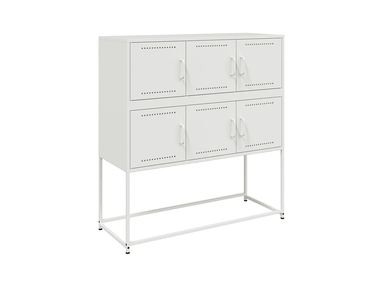 Credenza cassettiera cassettiera mobile contenitore organizer cucina soggiorno soggiorno 100,5 x 39 x 107 cm acciaio bianco 02_0030143
