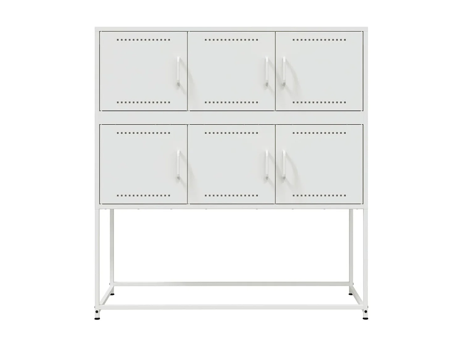 Credenza cassettiera cassettiera mobile contenitore organizer cucina soggiorno soggiorno 100,5 x 39 x 107 cm acciaio bianco 02_0030143