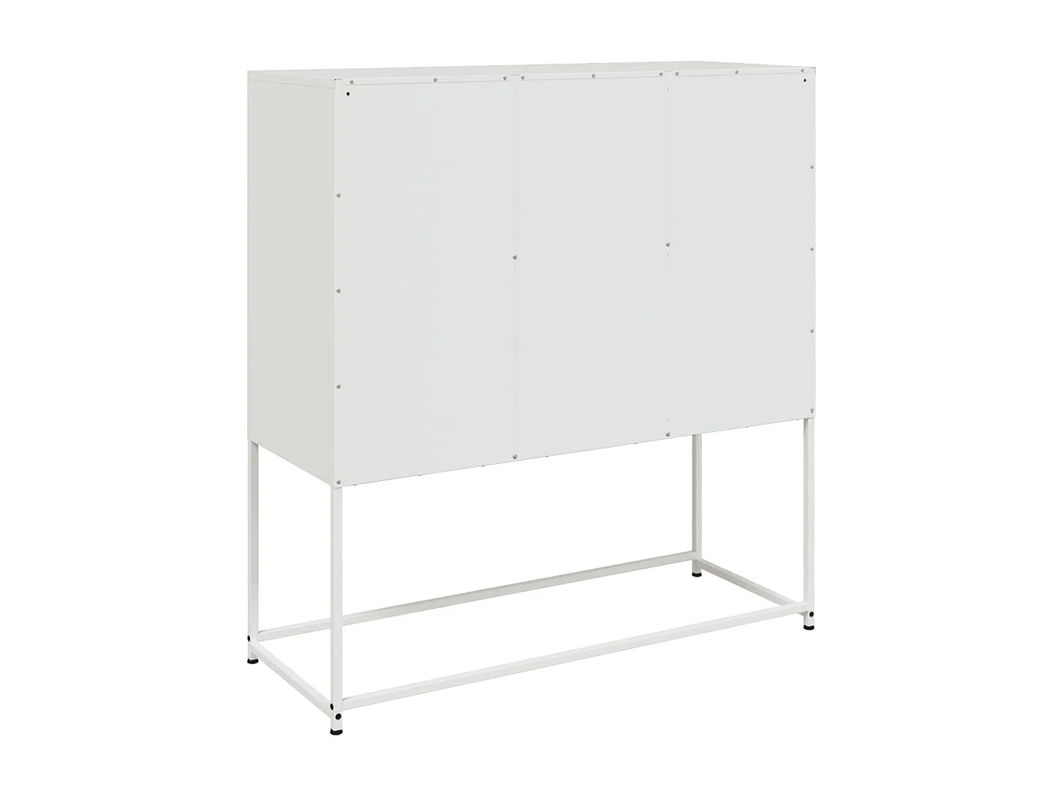 Credenza cassettiera cassettiera mobile contenitore organizer cucina soggiorno soggiorno 100,5 x 39 x 107 cm acciaio bianco 02_0030143