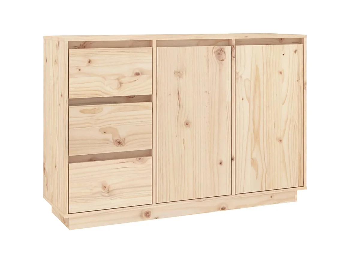 Credenza buffet cassettiera mobile contenitore organizer cucina soggiorno soggiorno 111 x 34 x 75 cm legno di pino massiccio marrone 02_0029524
