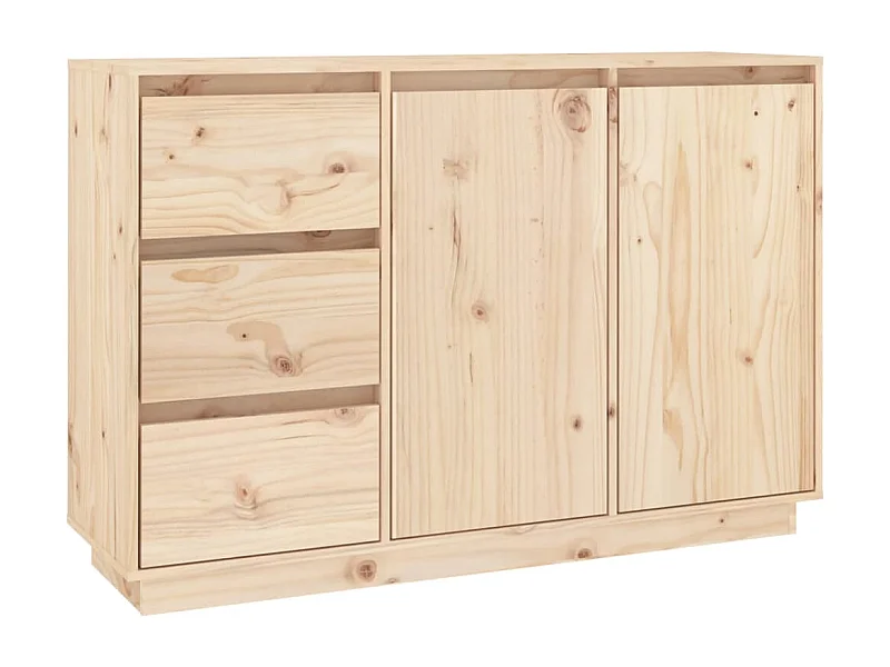 Aparador cómoda cómoda armario mueble organizador cocina salón salón 111 x 34 x 75 cm madera maciza de pino marrón 02_0029524