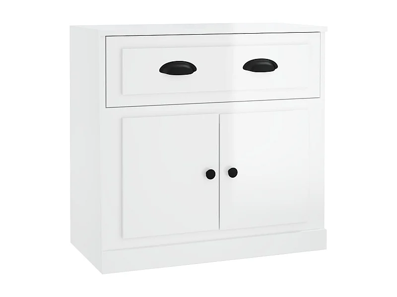 Credenza buffet cassettiera mobile contenitore organizer cucina soggiorno lucido 70 x 35,5 x 67,5 cm derivati ​​del legno bianco 02_0030761