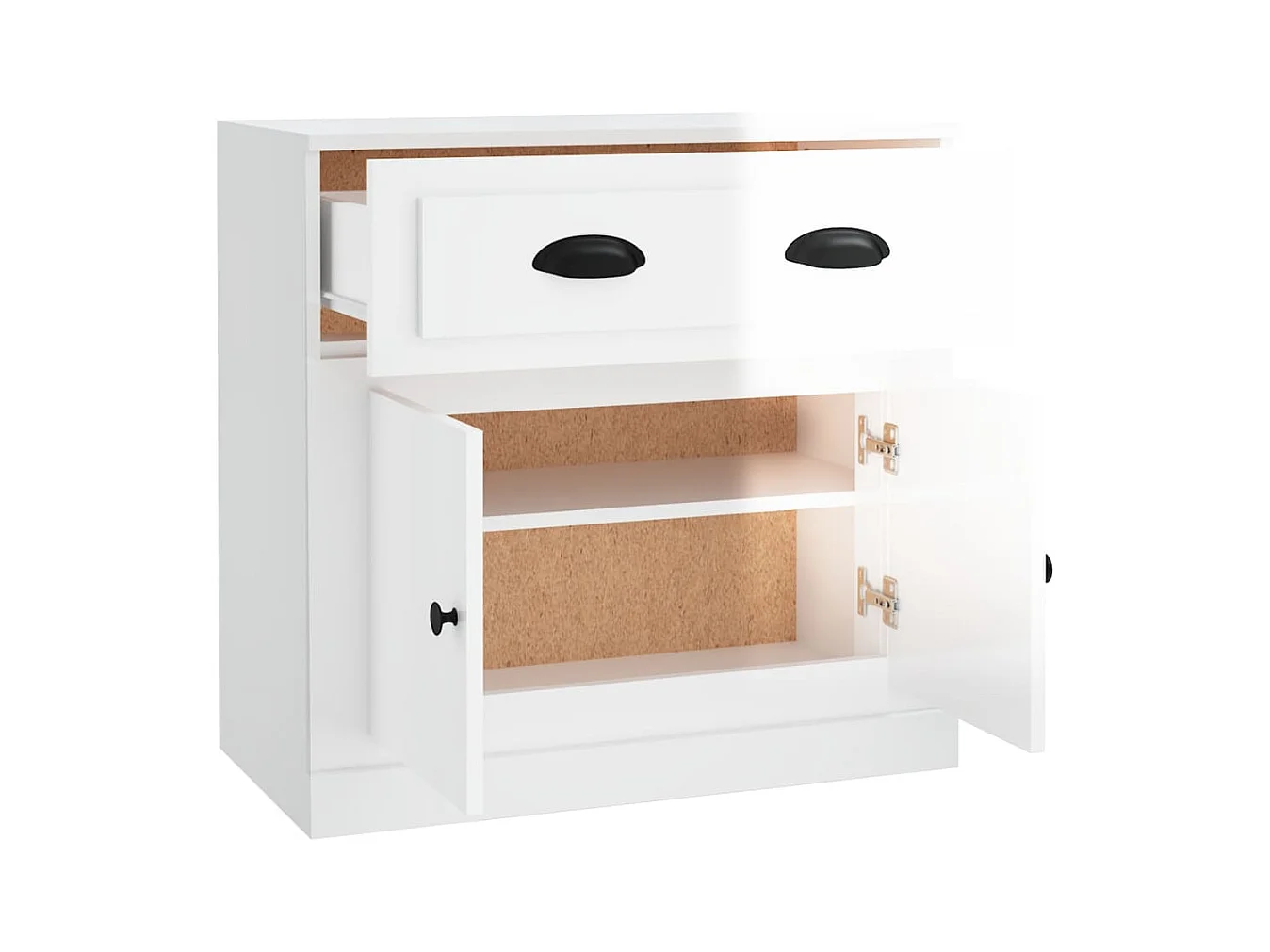 Credenza buffet cassettiera mobile contenitore organizer cucina soggiorno lucido 70 x 35,5 x 67,5 cm derivati ​​del legno bianco 02_0030761