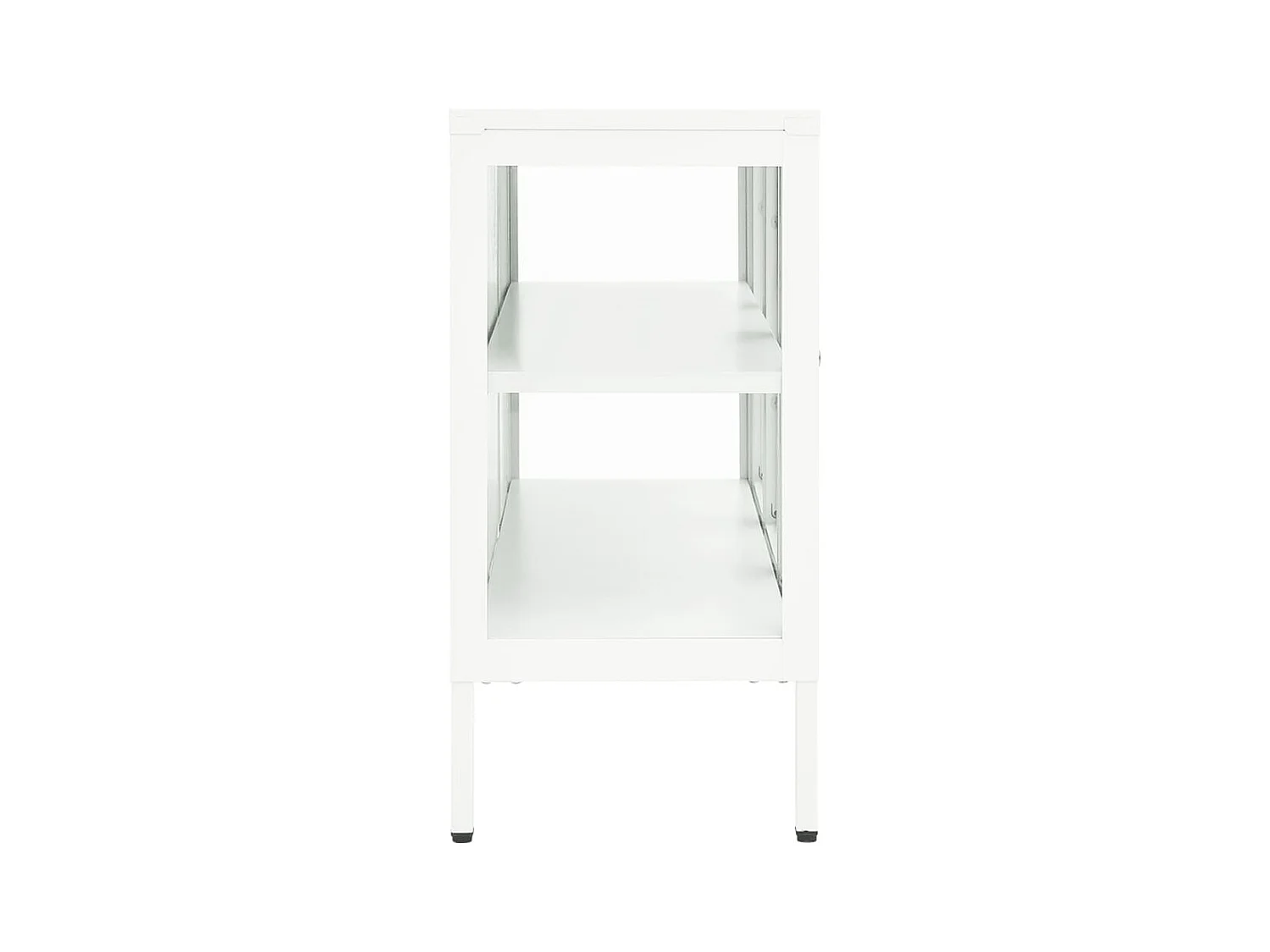 Aparador cómoda cómoda armario mueble organizador cocina salón salón 105 x 35 x 70 cm acero y cristal blanco 02_0030192
