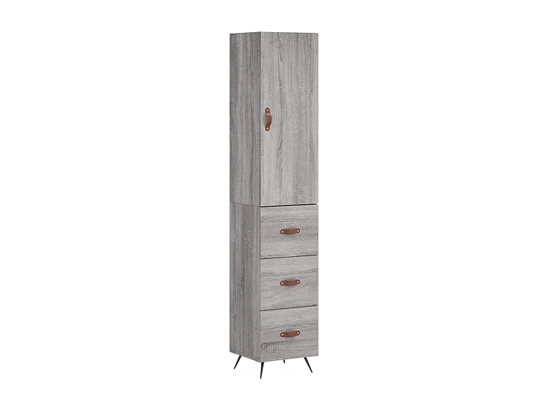 Aparador cómoda cómoda armario mueble organizador cocina salón salón alto Sonoma 34,5 x 34 x 180 cm madera contrachapada gris 02_0035333