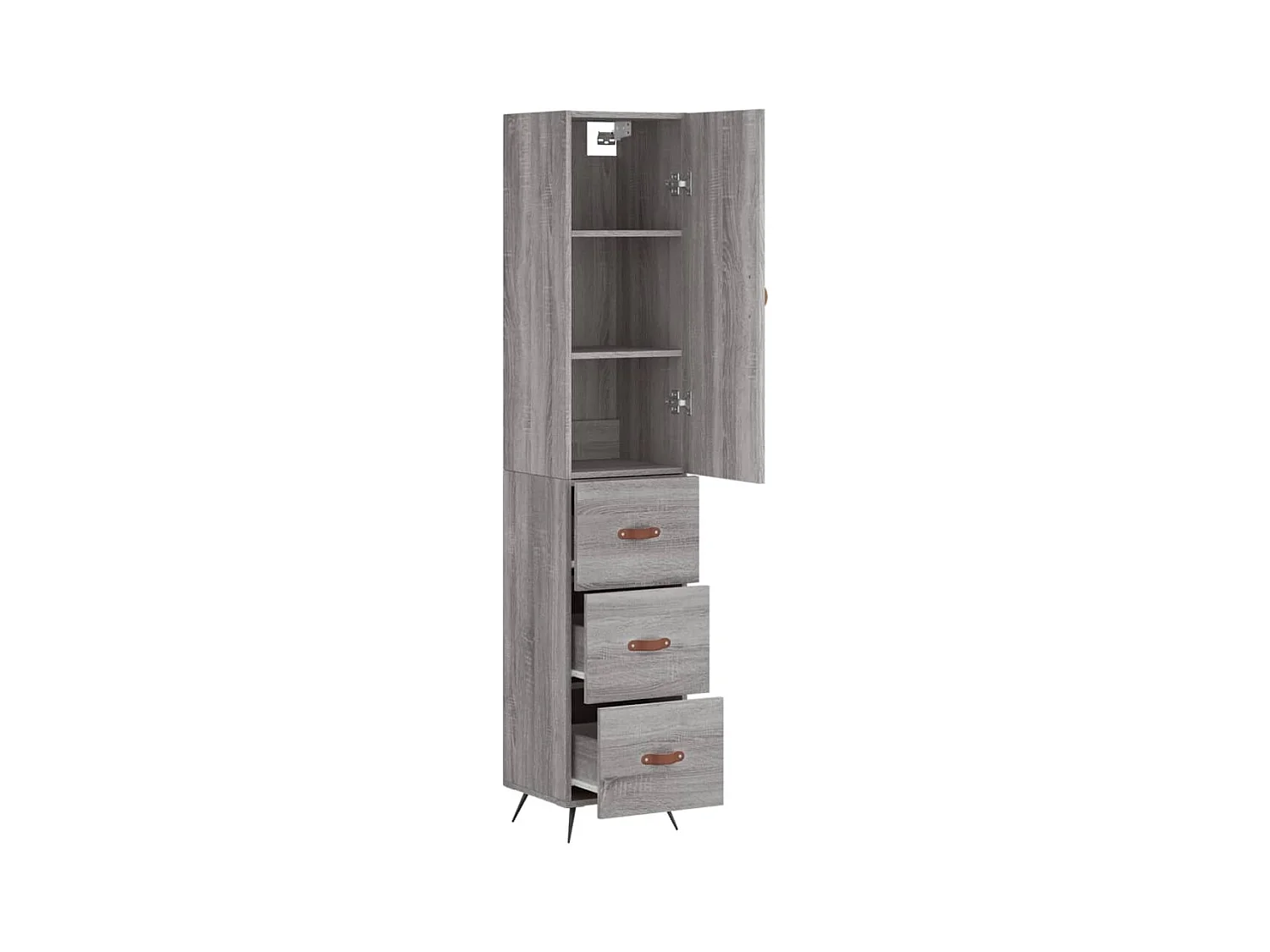 Aparador cómoda cómoda armario mueble organizador cocina salón salón alto Sonoma 34,5 x 34 x 180 cm madera contrachapada gris 02_0035333
