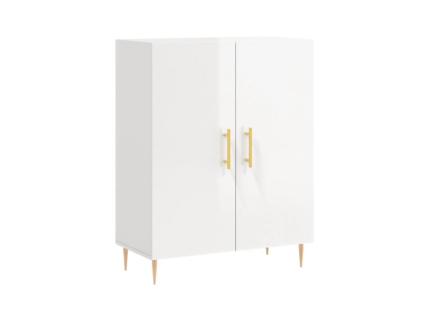 Credenza buffet cassettiera mobile contenitore organizer cucina soggiorno lucido 69,5 x 34 x 90 cm derivati ​​del legno bianco 02_0030751