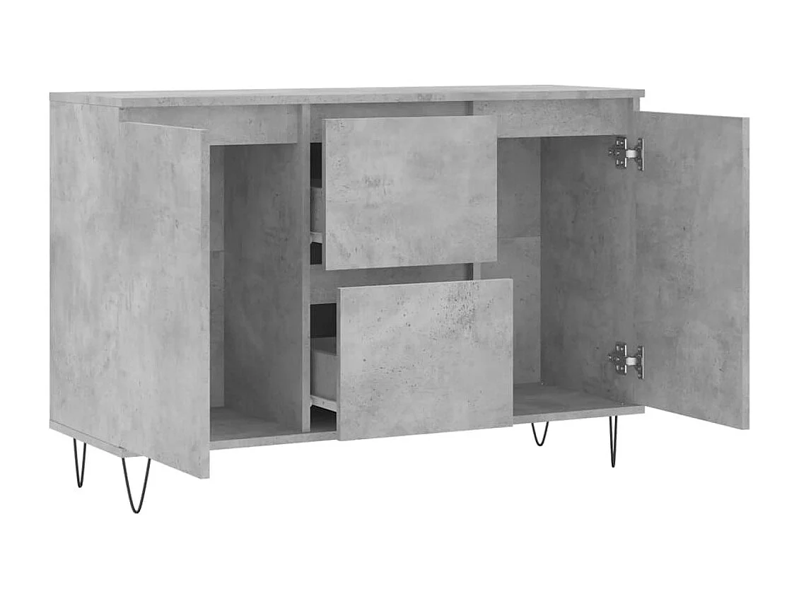 Aparador cómoda cómoda mueble mueble de almacenamiento organizador cocina salón salón 104 x 35 x 70 cm madera contrachapada gris 02_0031847