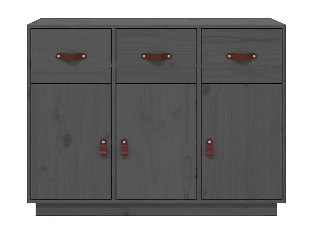 Aparador buffet cômoda armário organizador cozinha sala sala 100 x 40 x 75 cm madeira de pinho cinza maciço 02_0031766